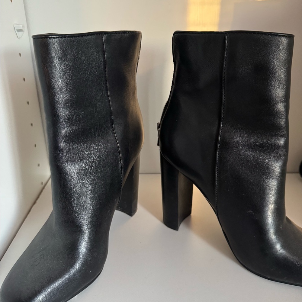 Black Leather Ankle Boots